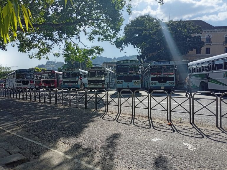 Kandy Bus Station. Bus fares have risen by more than 12 percent since the start of the war [Ashkar Thasleem/ Al Jazeera]