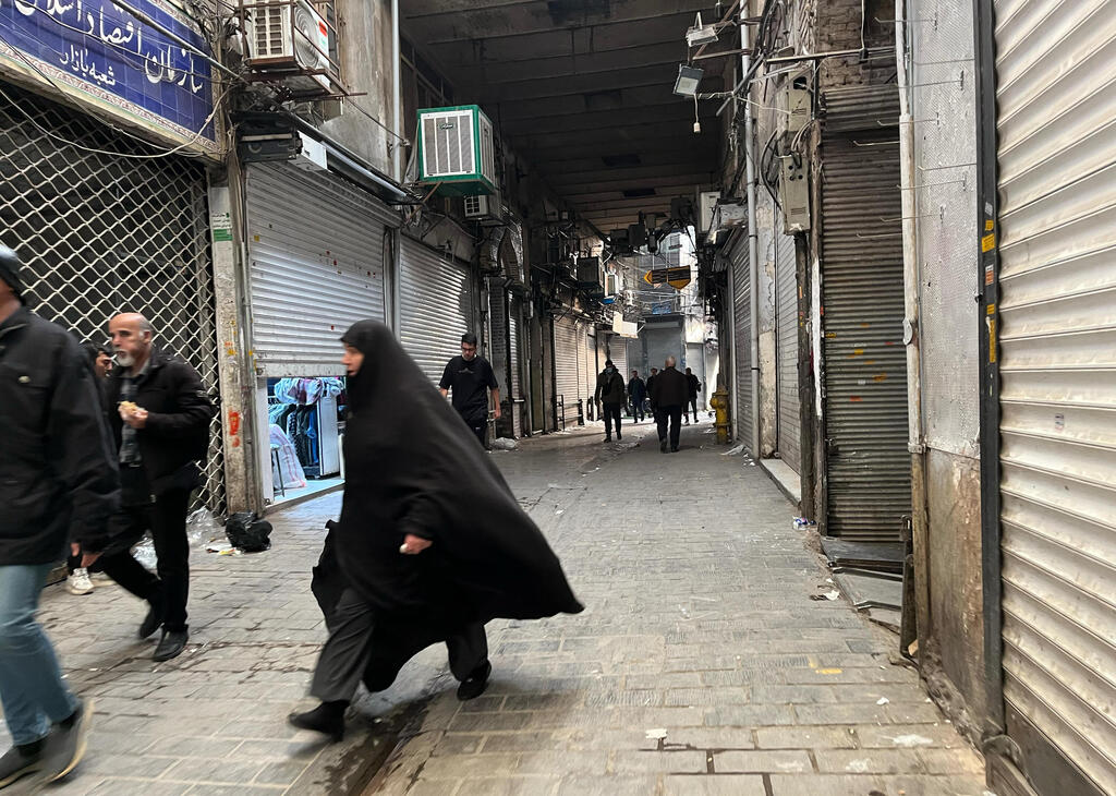 Shops are closed in the bazaar during the protest