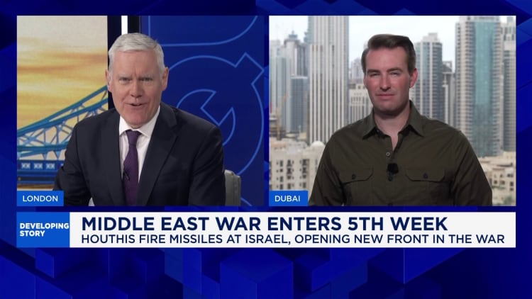 The conflict in Iran enters its fifth week as the Houthis attack new territory