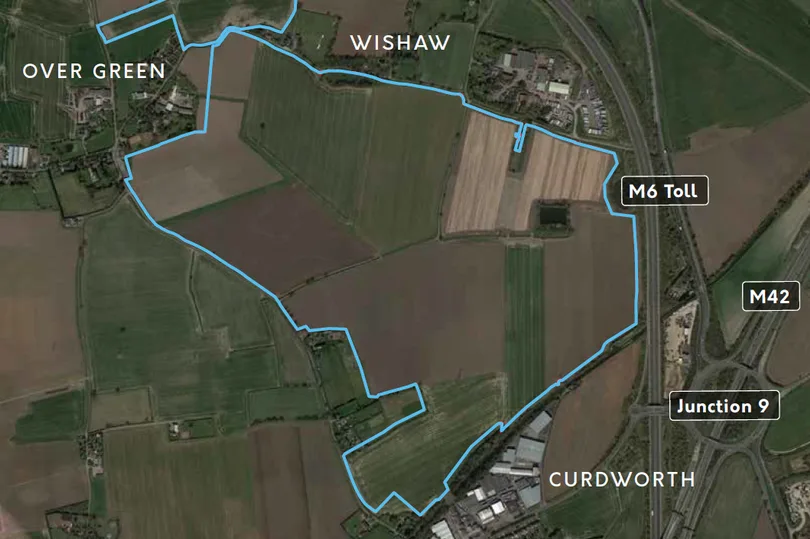 A blueprint for the proposed 'Employment Campus' near Curdworth shows the majority of the planned development is in the vicinity of the Peddimore development and its new Amazon fulfillment centre.