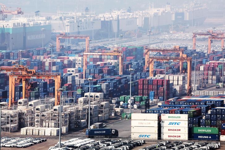 The containers were loaded into the port of Pyeongtaek, Gyeonggi Province, on March 12. Yonhap